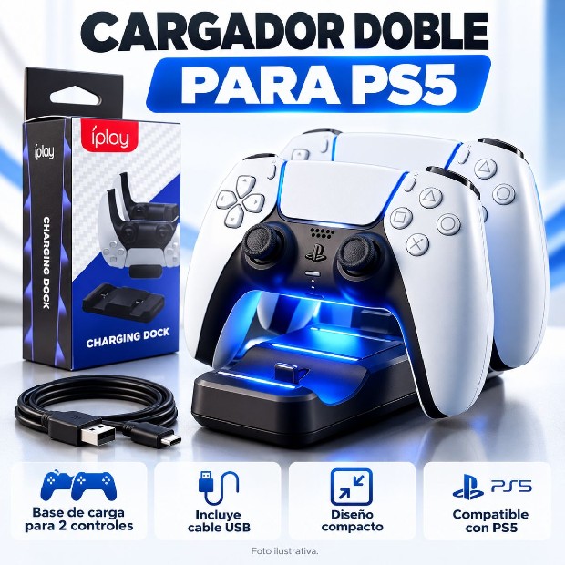 &ua BASE CARGADORA JOYSTICK PS5 IPLAY (HBP-260)